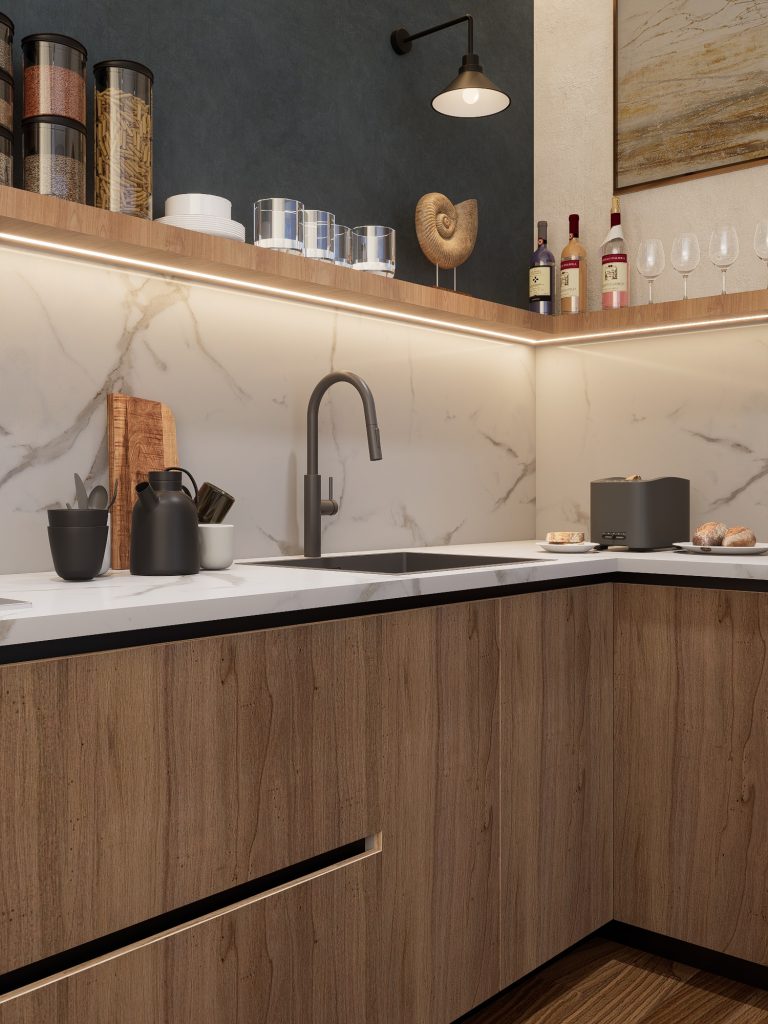 Diseño de cocina integral en Mérida - Renders